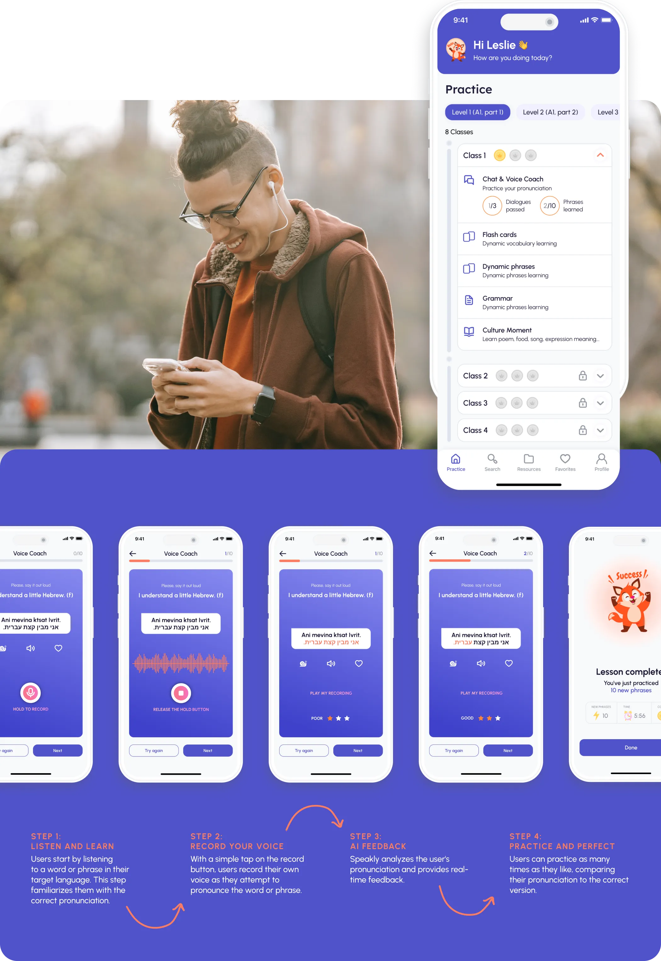 Speakly AI Language Learning Mobile App