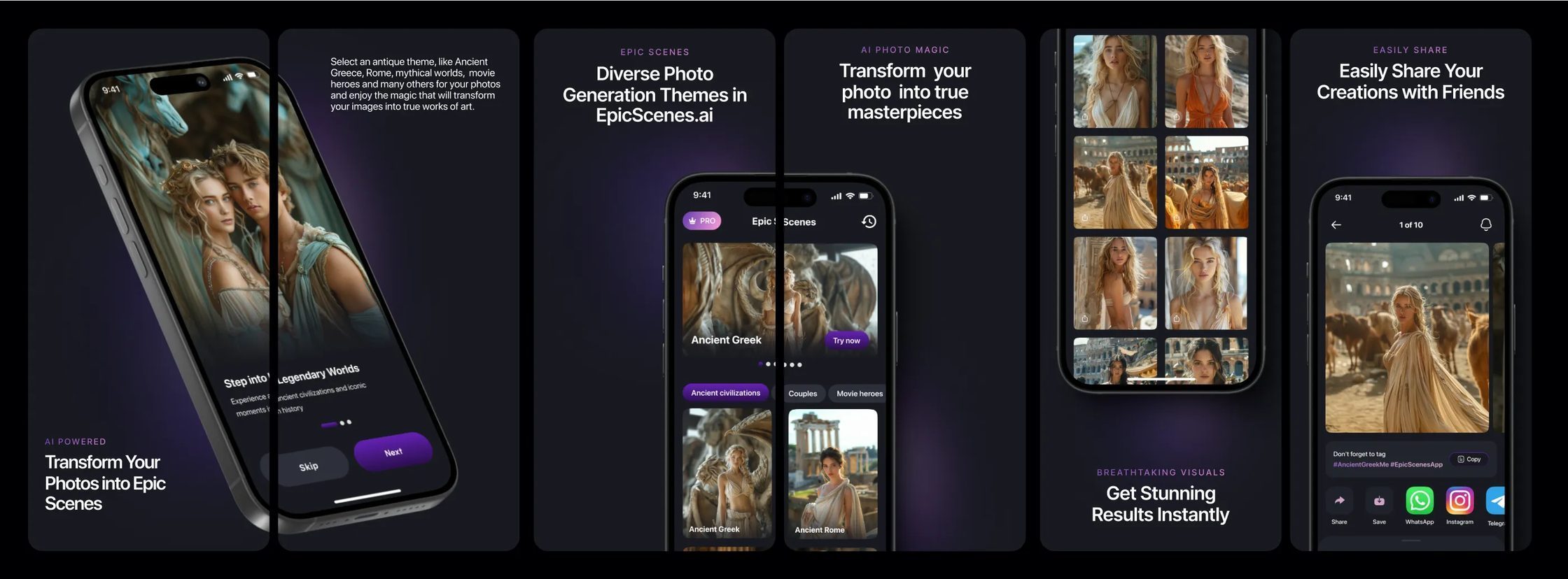 Photo changer AI app, EpicScence AI